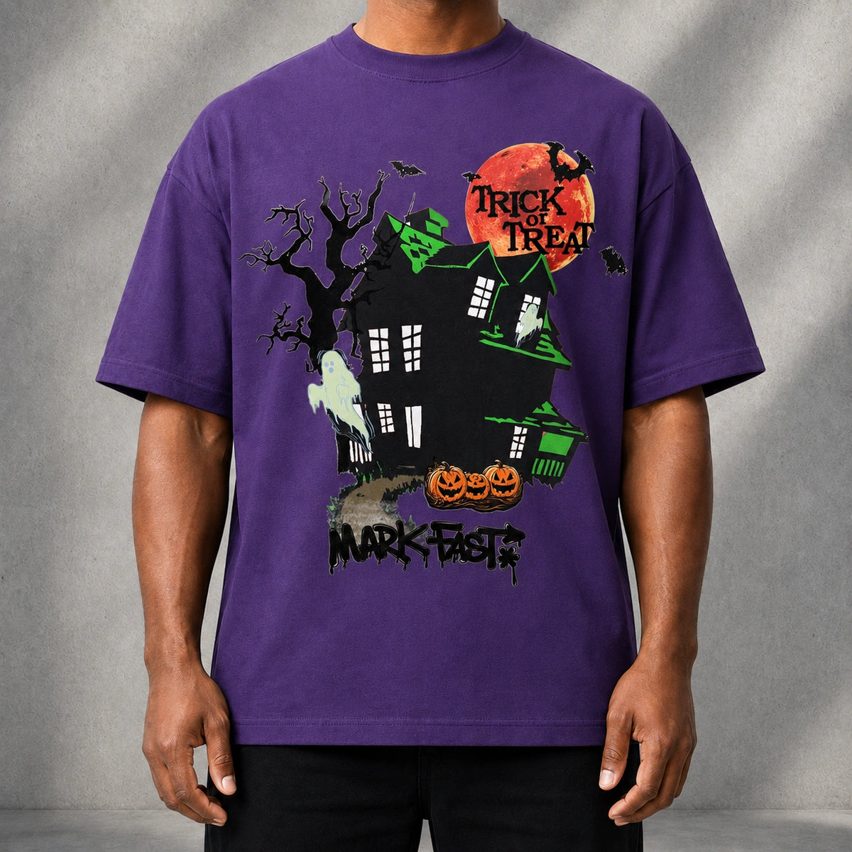 MarkFast Trick Or Treat Ghost Pumpkin Halloween Vintage T-shirts