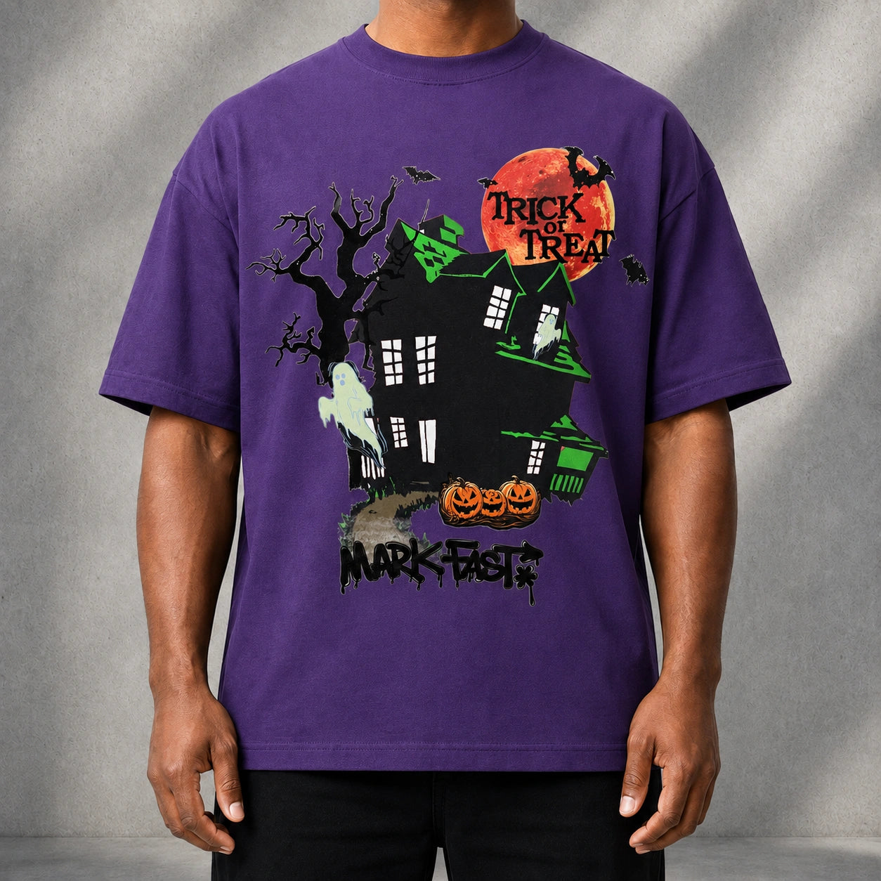 MarkFast Trick Or Treat Ghost Pumpkin Halloween Vintage T-shirts