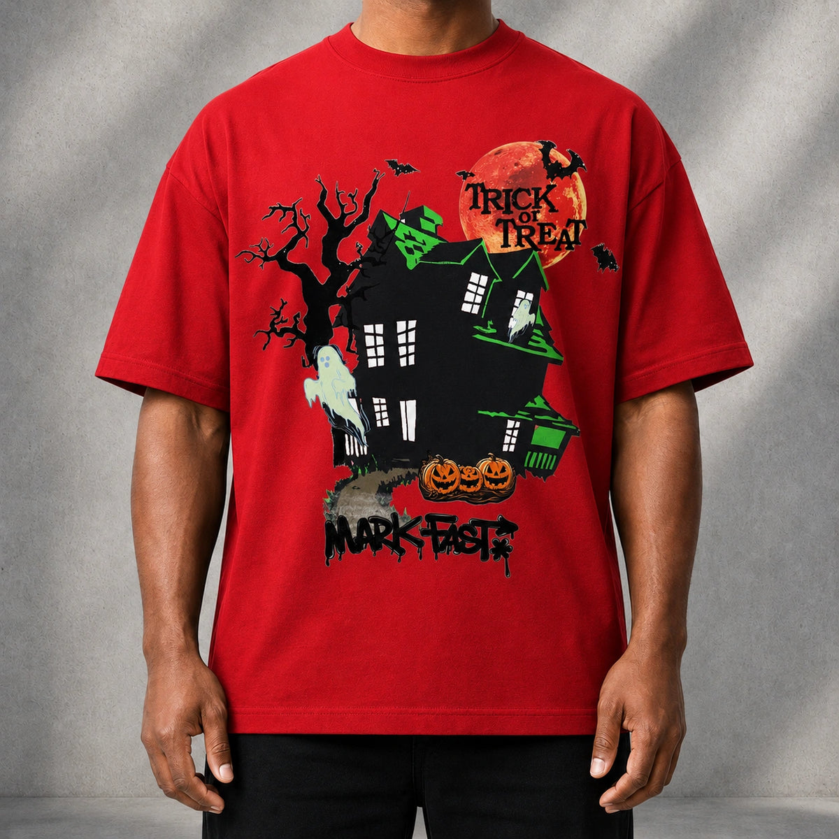 MarkFast Trick Or Treat Ghost Pumpkin Halloween Vintage T-shirts
