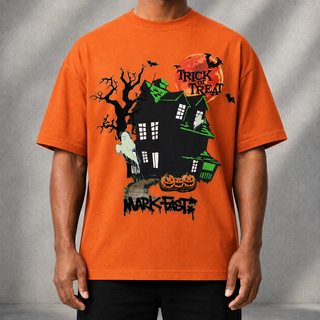 MarkFast Trick Or Treat Ghost Pumpkin Halloween Vintage T-shirts