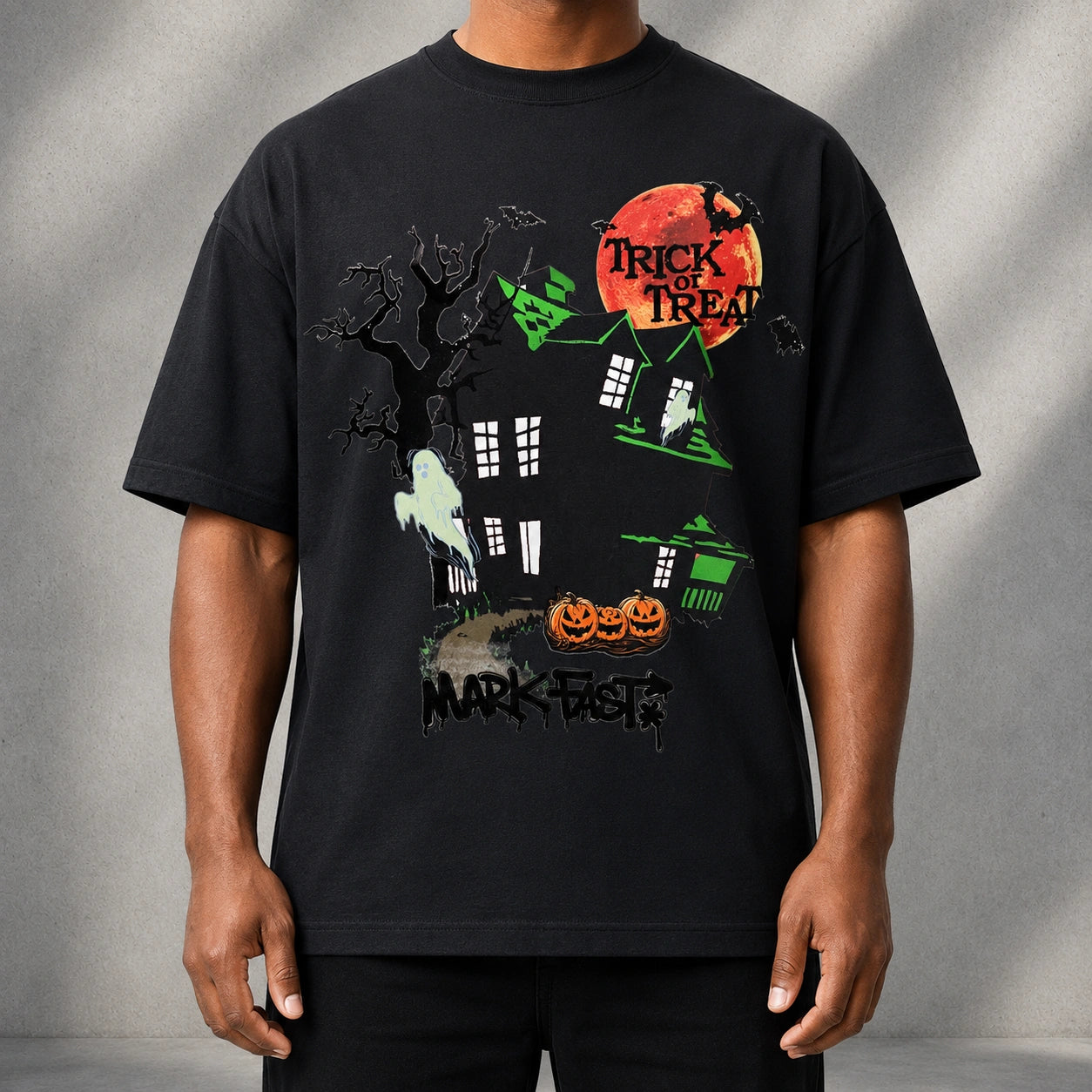 MarkFast Trick Or Treat Ghost Pumpkin Halloween Vintage T-shirts