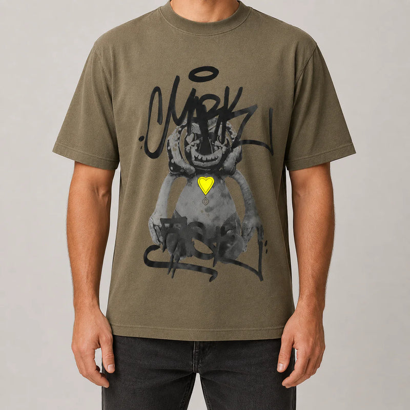 MarkFast Troublesome Little Monster Print T-Shirts