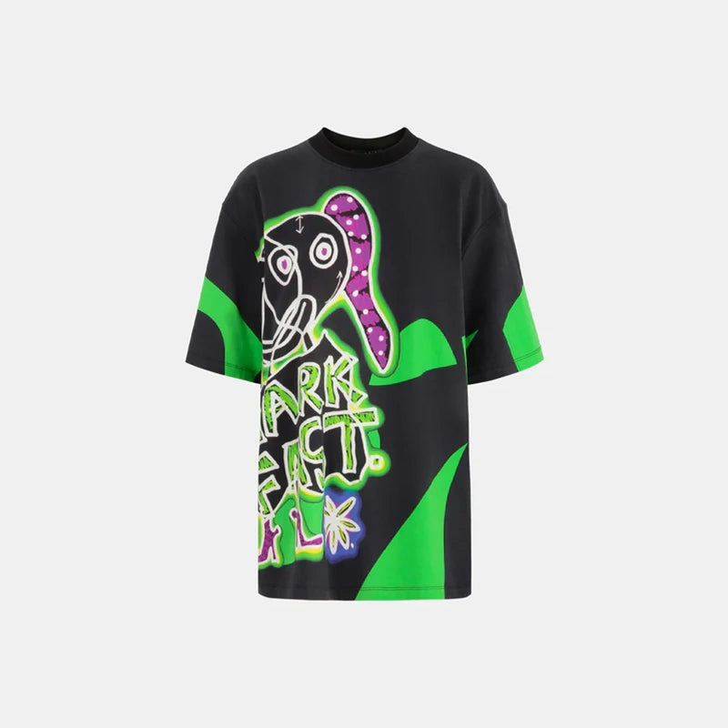 MarkFast Neon Graphic Loose Fit Streetwear T-Shirt
