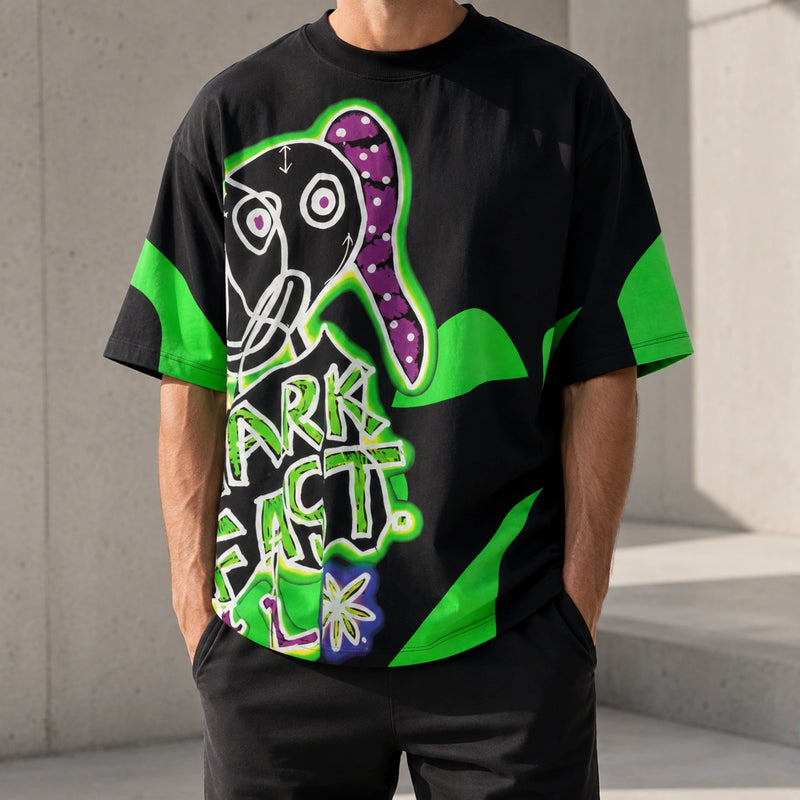 MarkFast Neon Graphic Loose Fit Streetwear T-Shirt