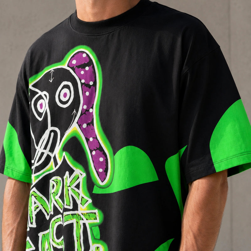 MarkFast Neon Graphic Loose Fit Streetwear T-Shirt