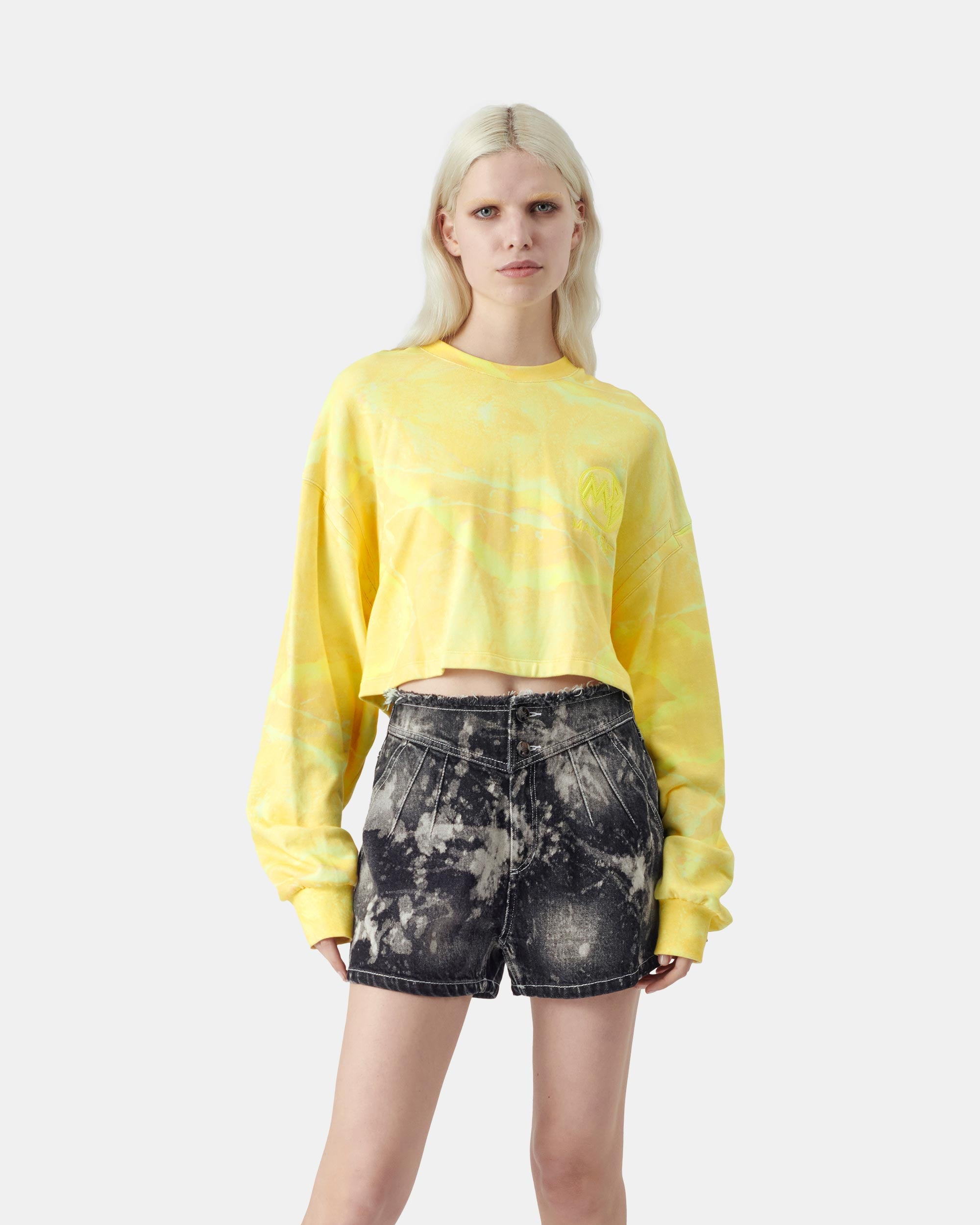 Women's Runway Style Tie-Dye Denim Shorts