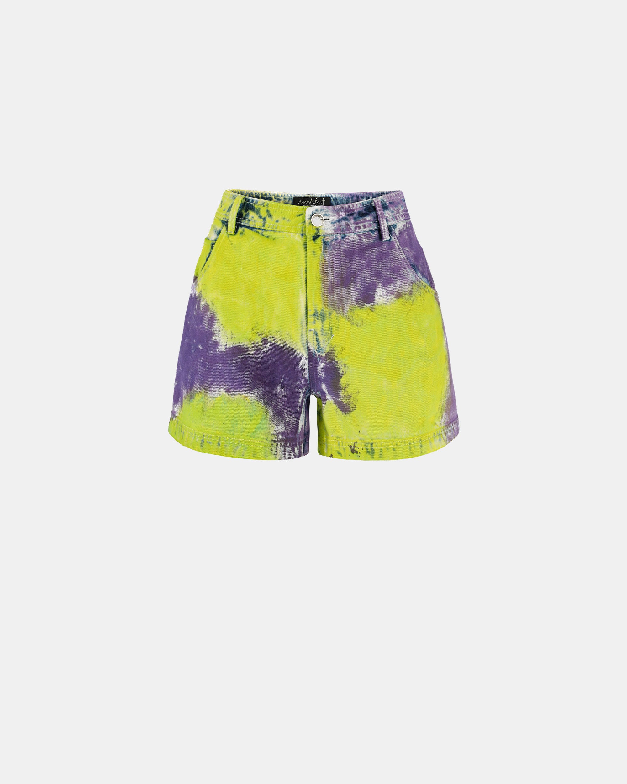 Women's Tie-Dyed High-Waisted Denim Shorts