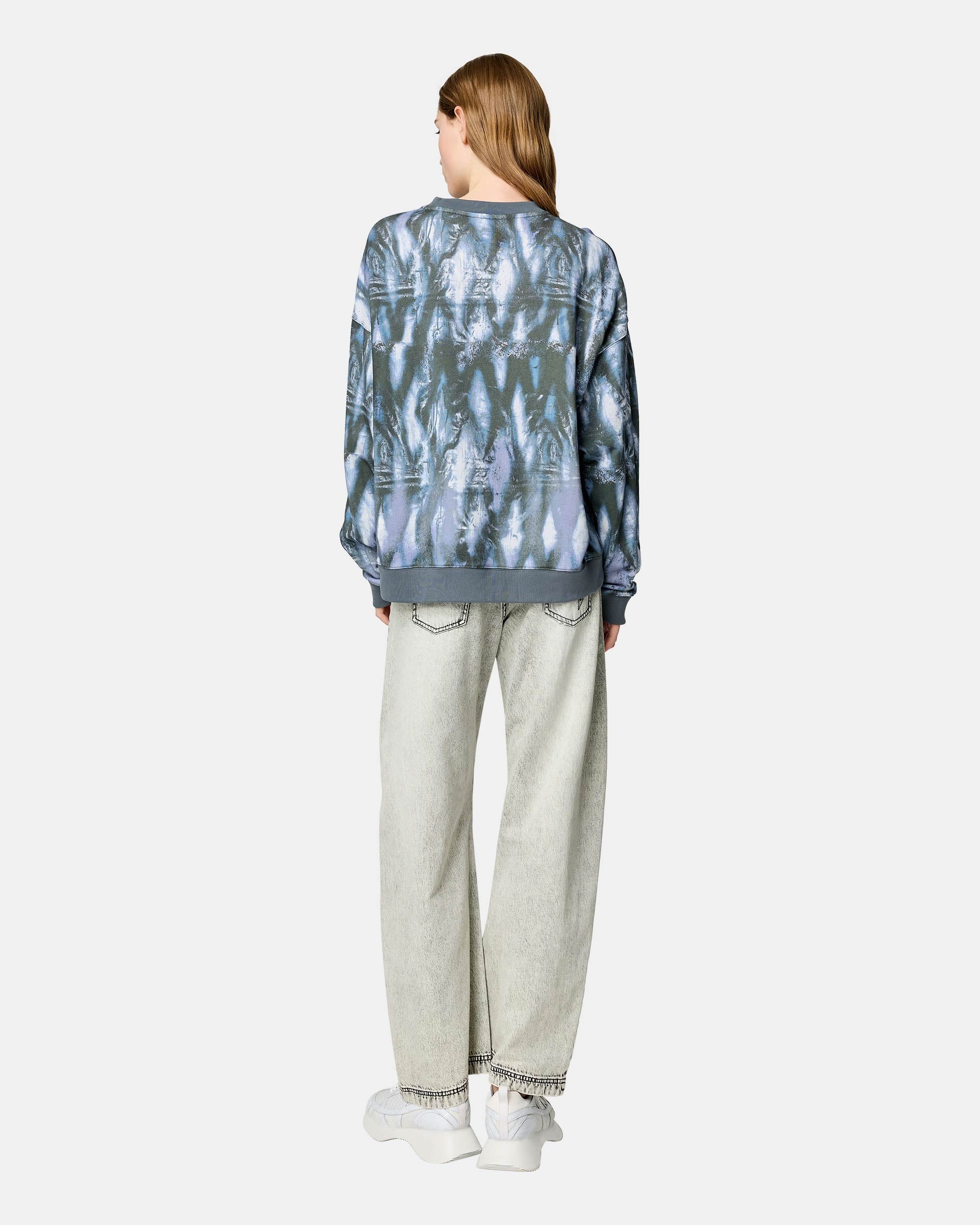 Unisex Abstract Print Cotton Loose-Fit Sweatshirt