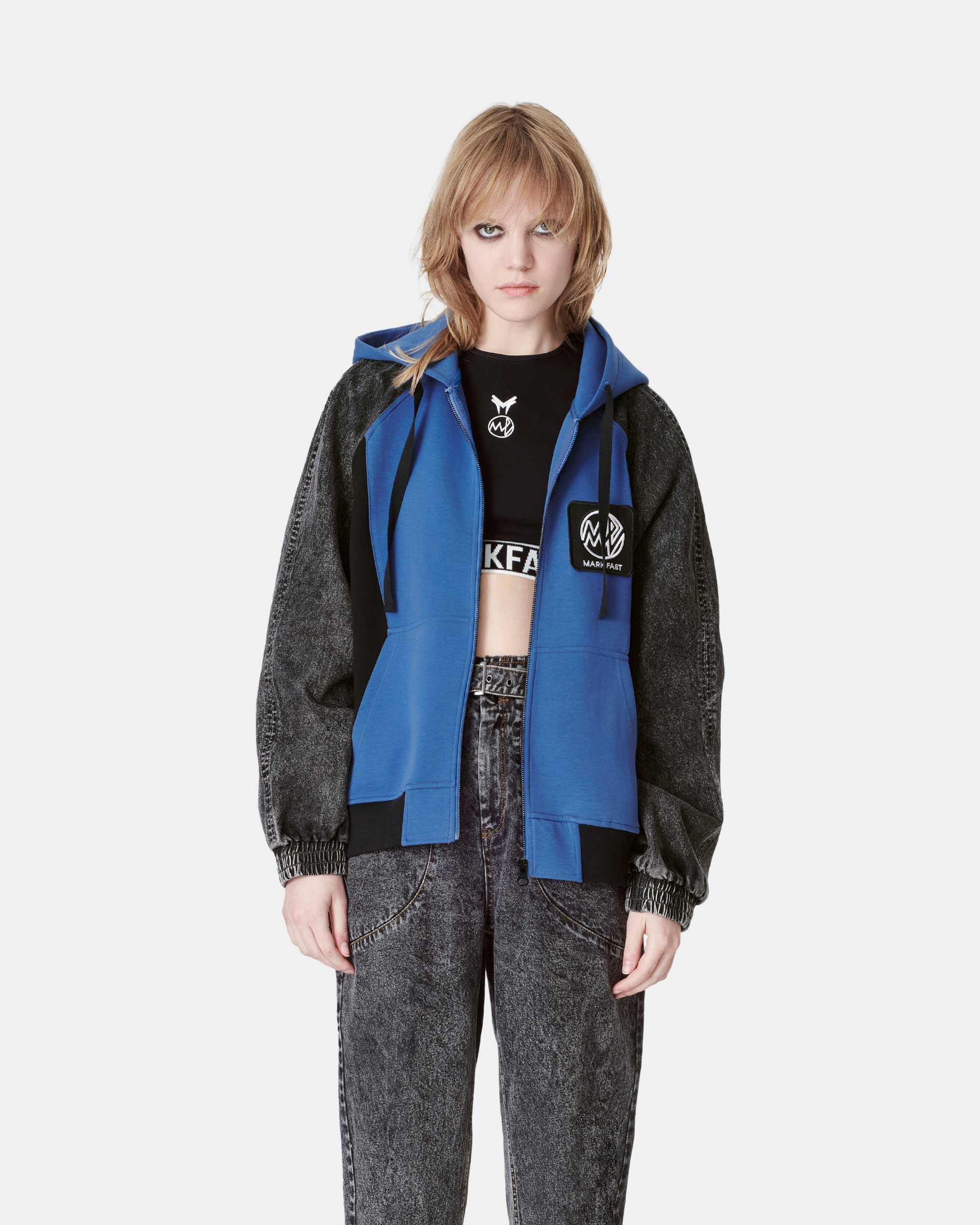 Unisex Couple Style Denim Sweater Jacket