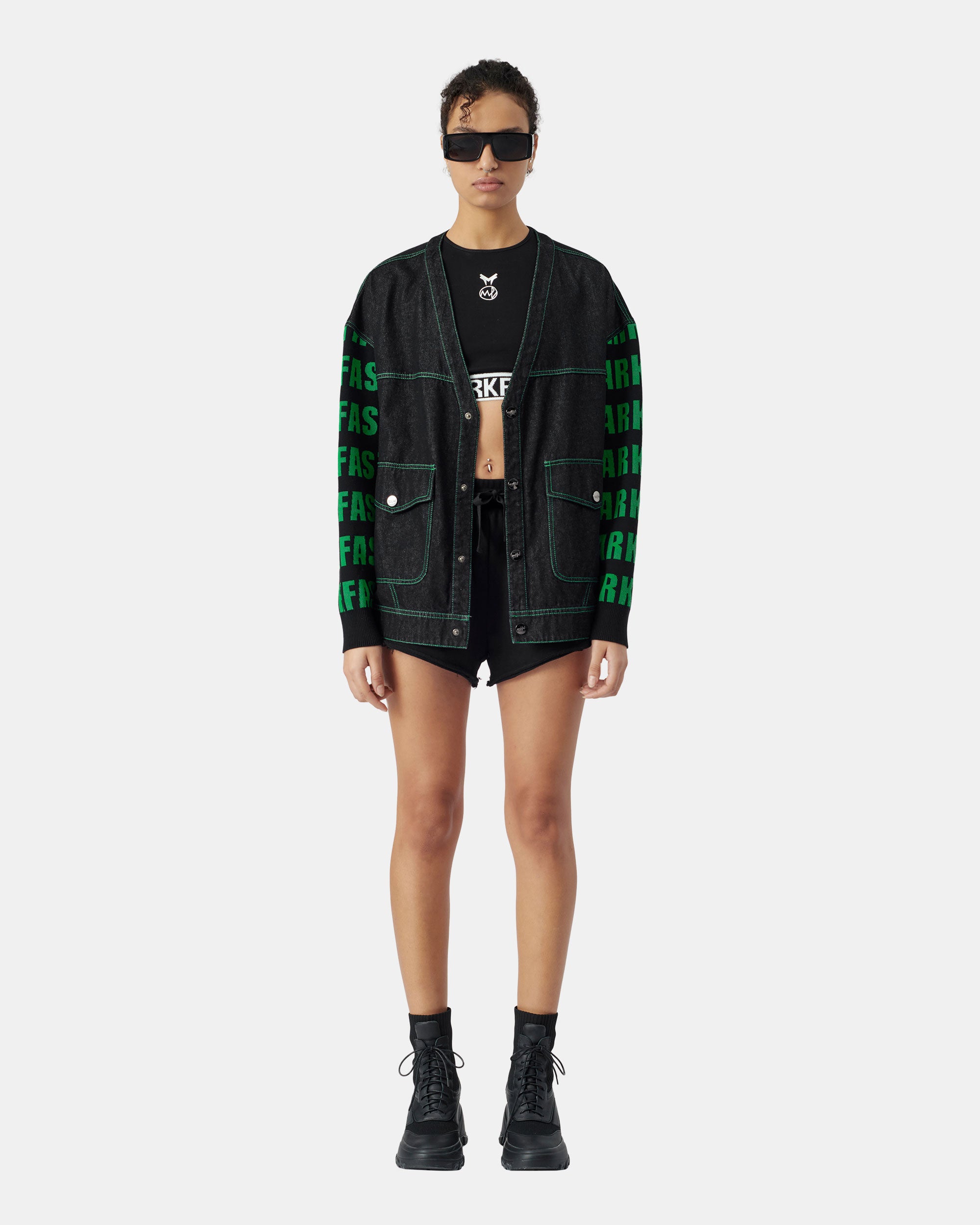 Unisex Knitted Stitched Denim Jacket