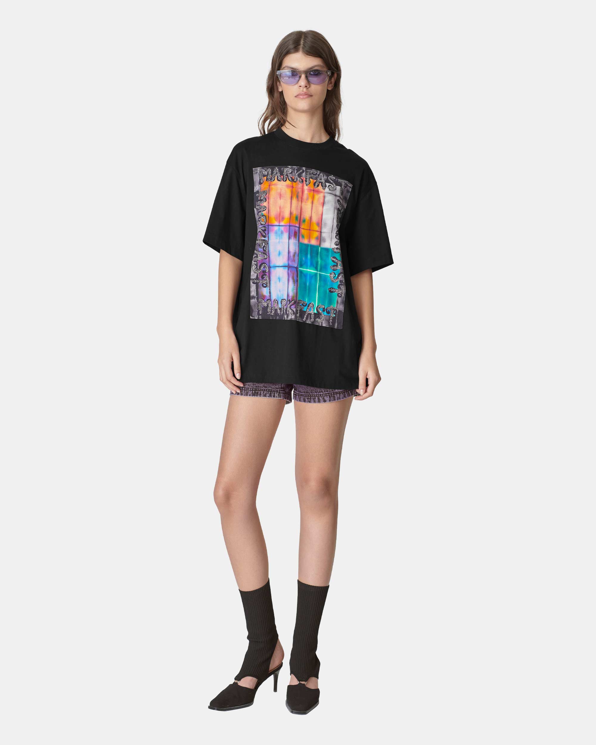 Unisex Spectrum Box Print Relaxed Fit Graphic T-Shirt
