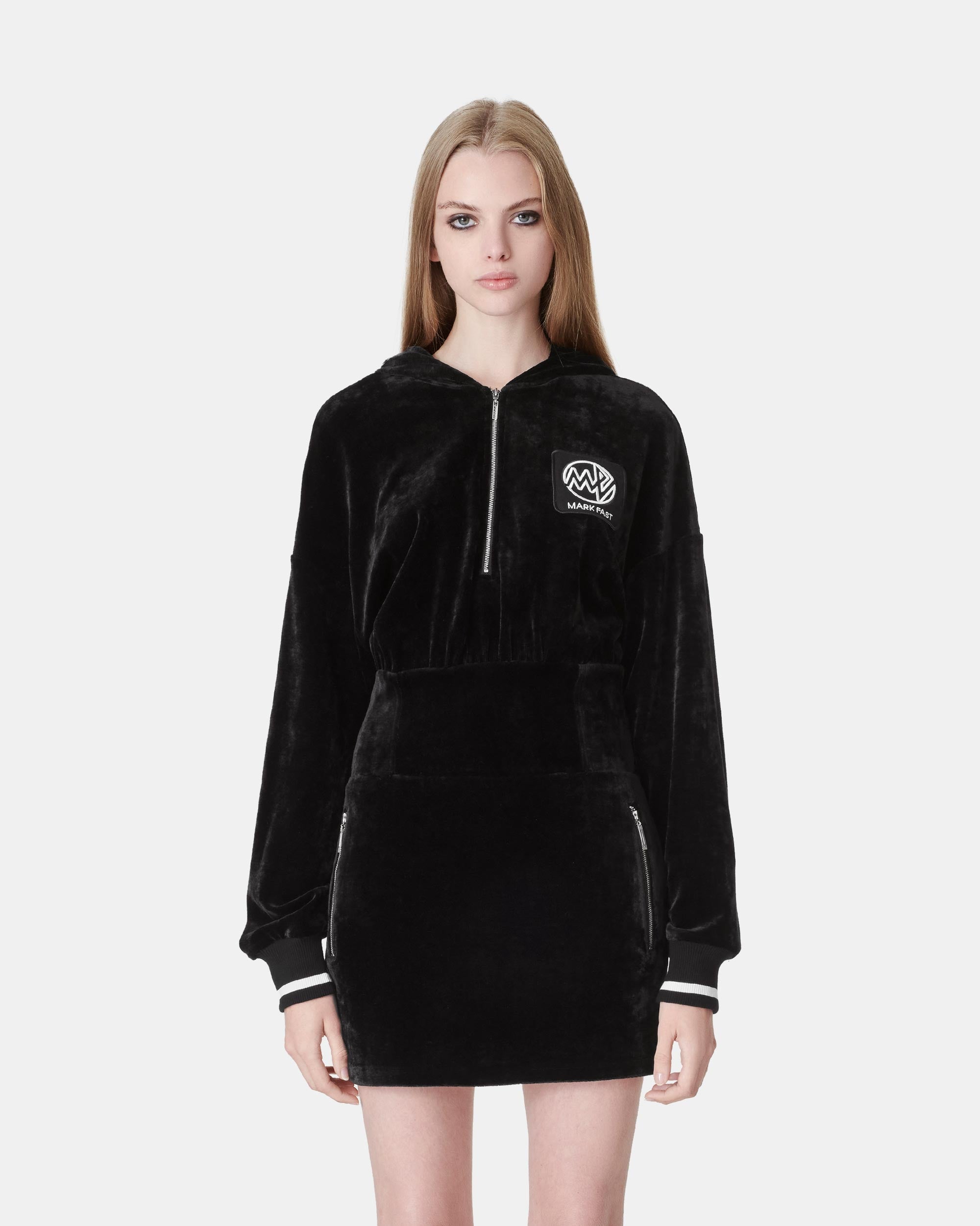 Women’s Black Velvet Wrap Hip Dress