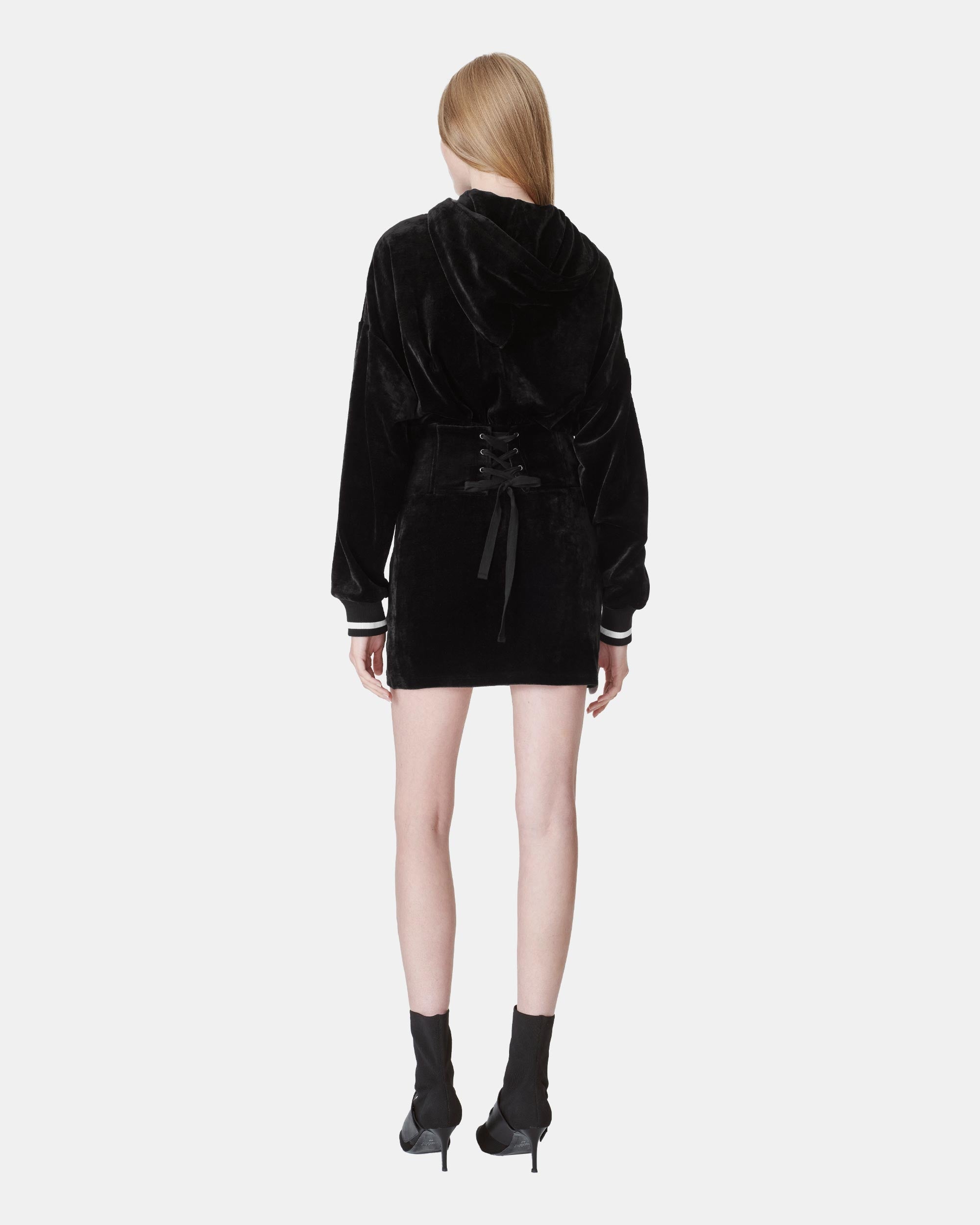Women’s Black Velvet Wrap Hip Dress