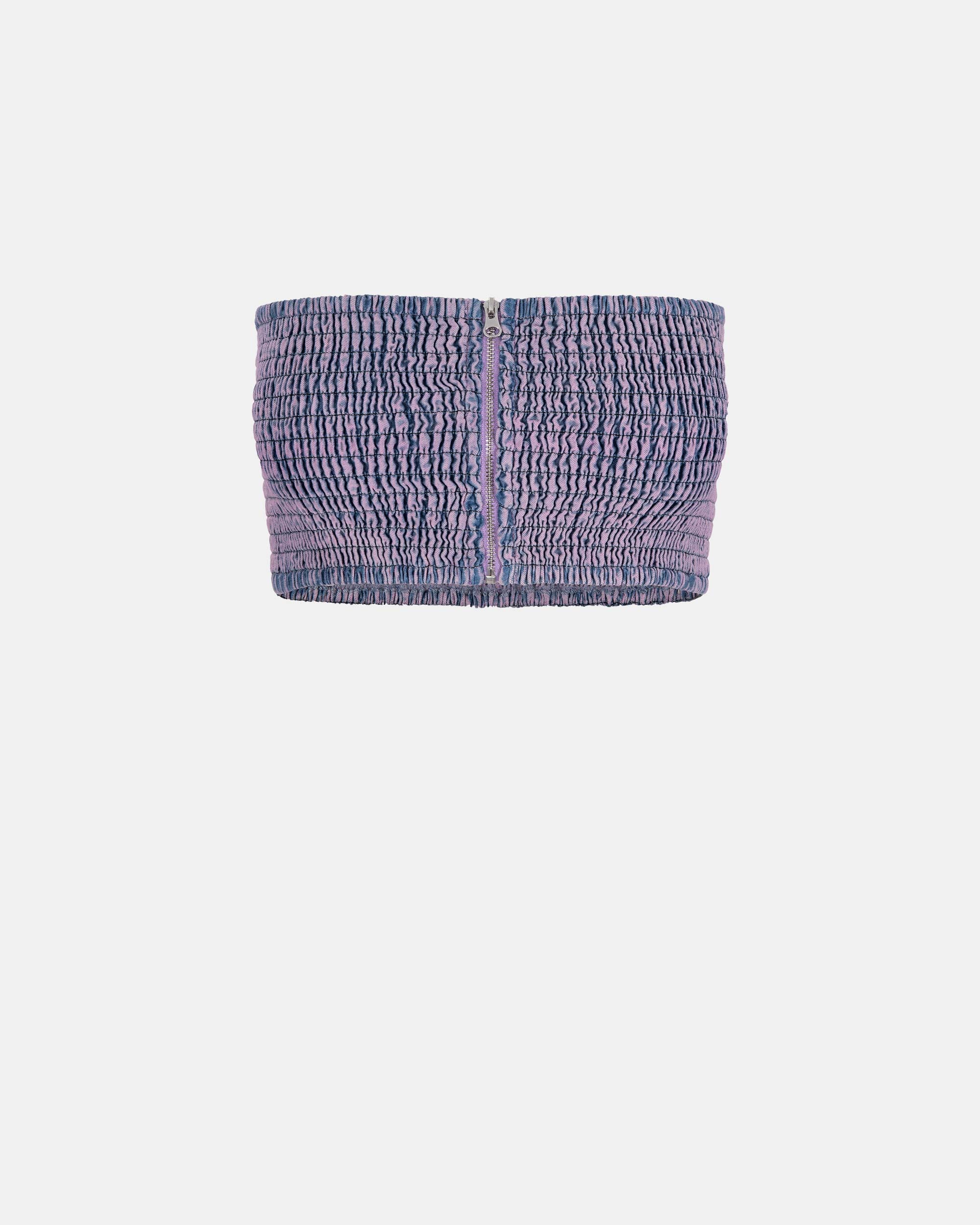 Women's Lavender Purple Denim Tube Top