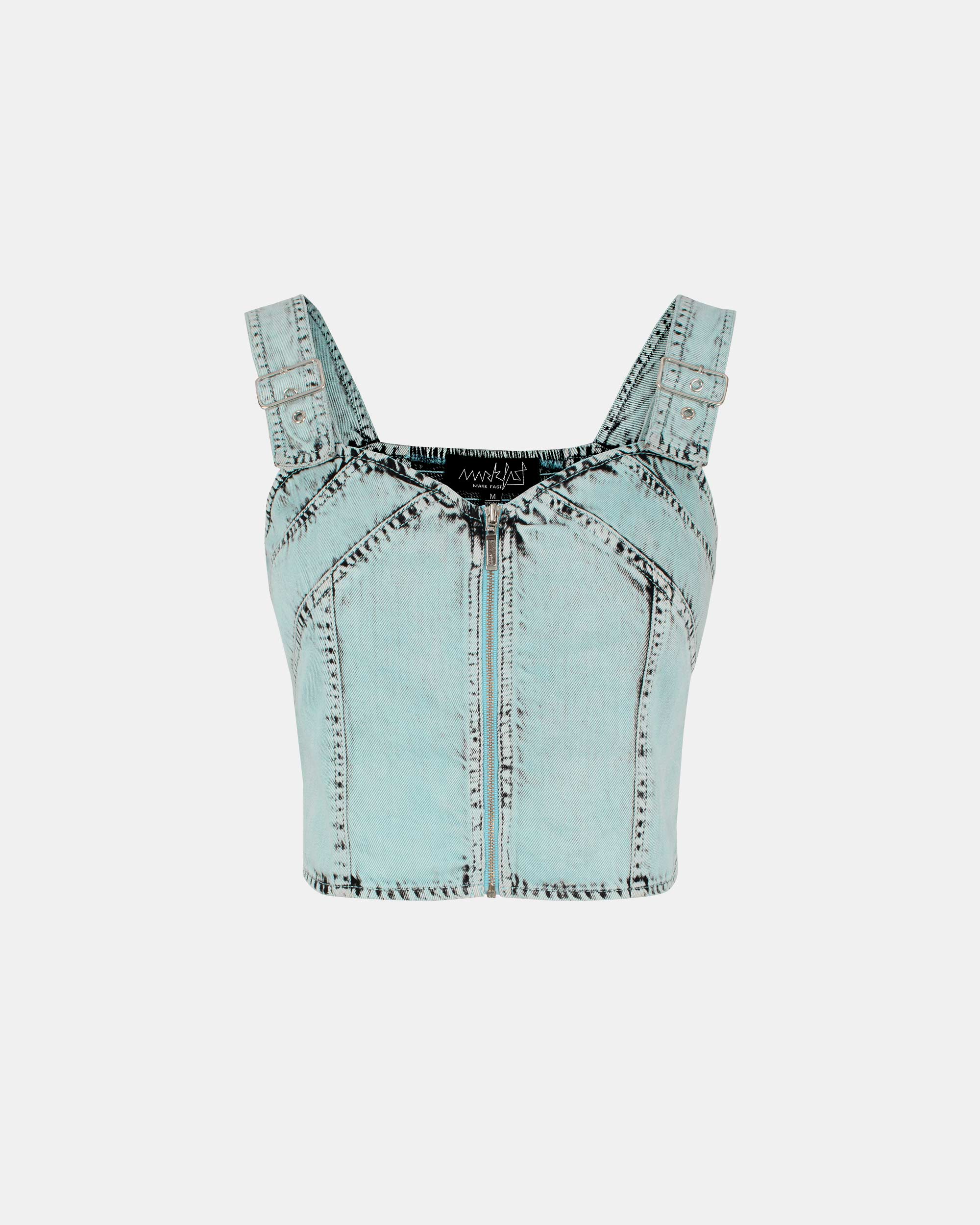 Women's Mint Green Heavy Wash Denim Tank Top