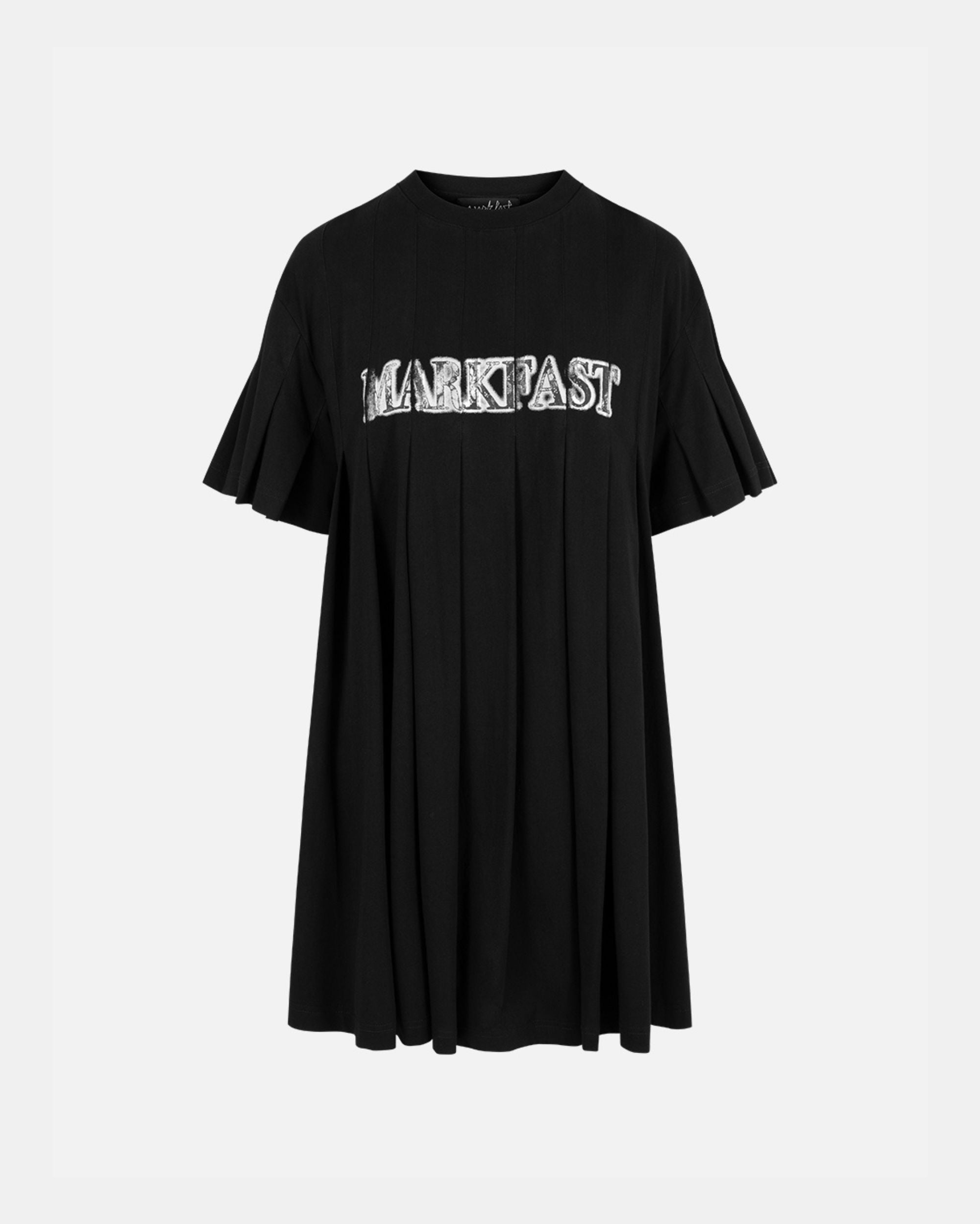 Women's Drop Shoulder Knife Pleat Jersey Skater T-Shirt Dress