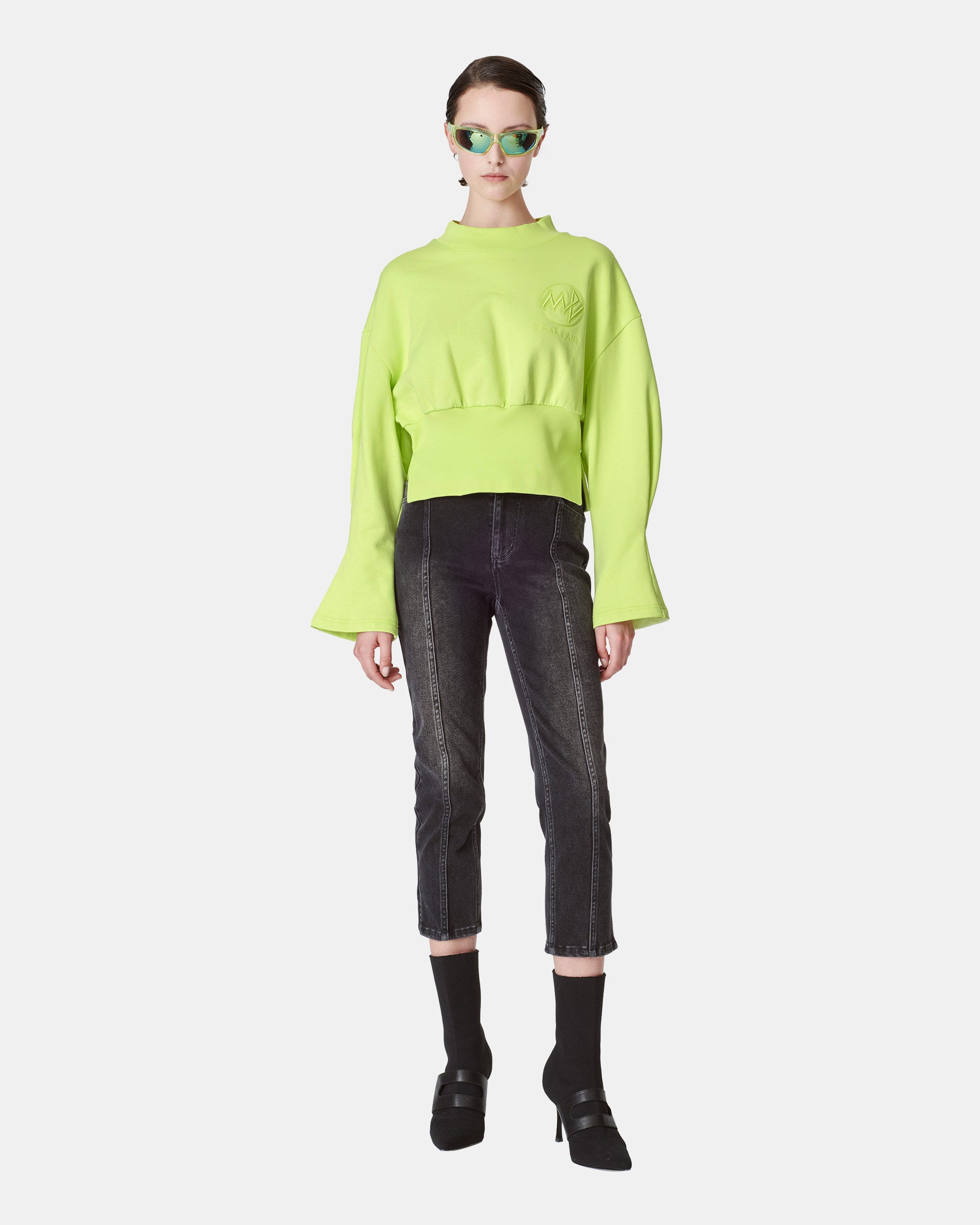Women's Embroidered Flared Sleeve Pure Cotton Knit Sweater