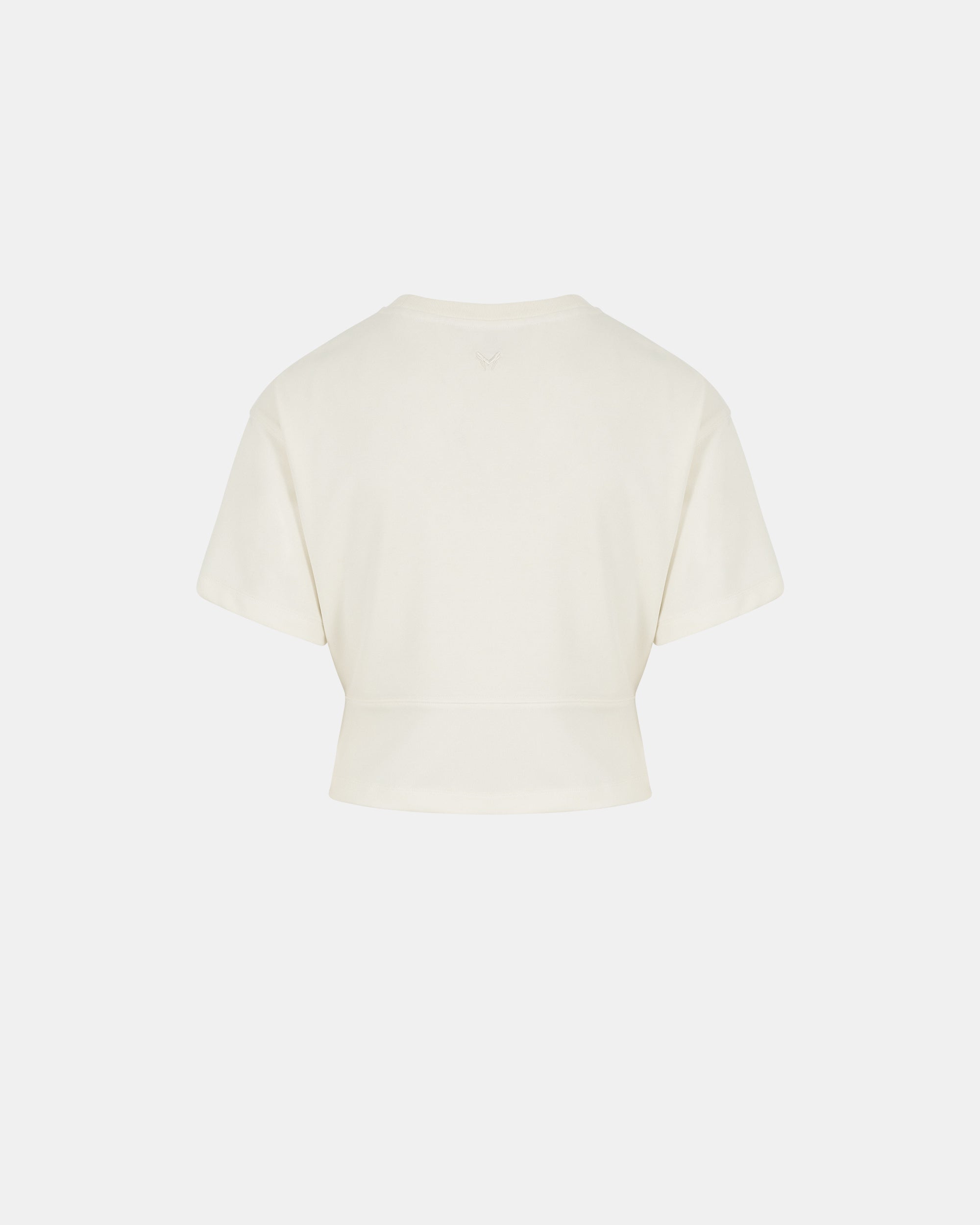 Women's Round Neck Short Sleeve Metal Button Girdle T-Shirt
