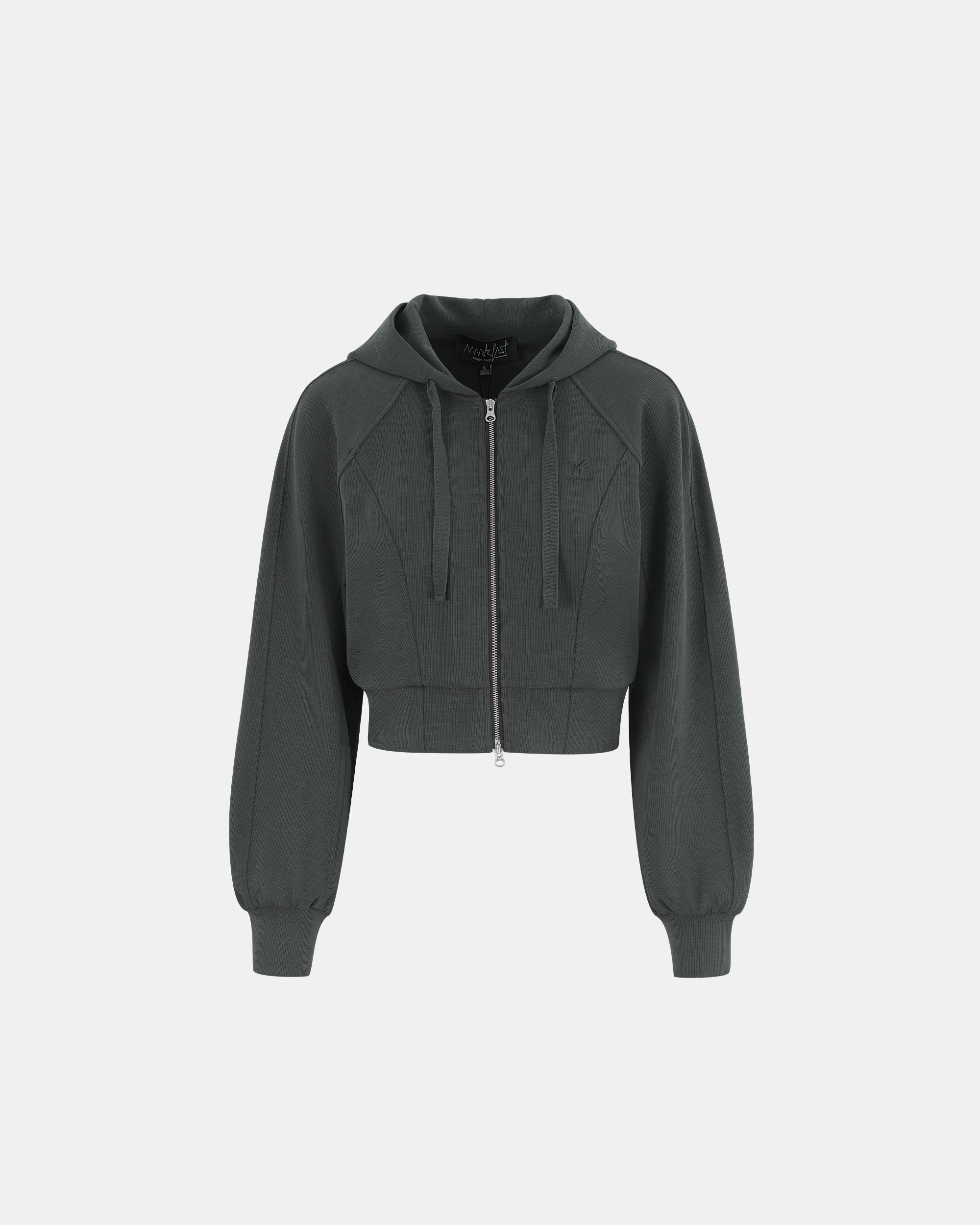 Women's Slim Fit Hooded Drawstring Zip-Up Casual Sweatshirt Jacket
