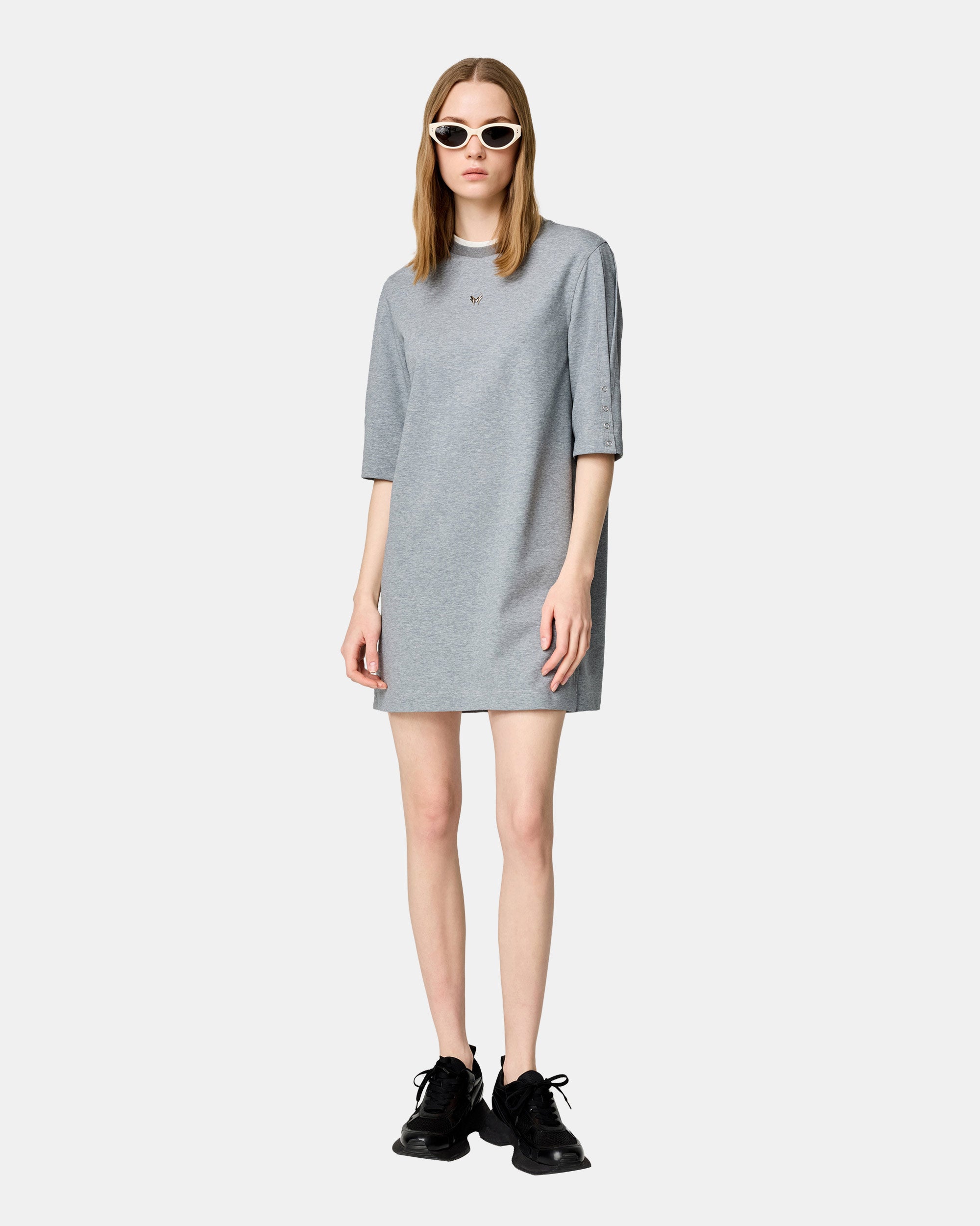 Women's Air Cotton Layered Collar Straight T-Shirt Dress