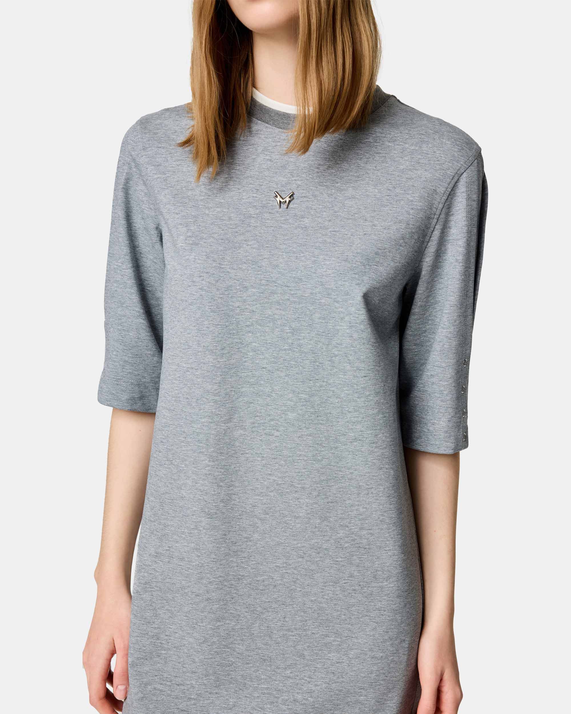 Women's Air Cotton Layered Collar Straight T-Shirt Dress