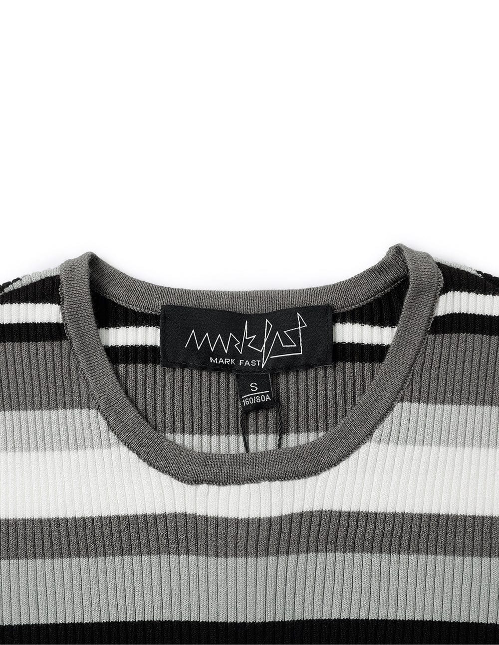 Women's Slim-Fit Contrast Stripe Crew Neck Ribbed Sweater