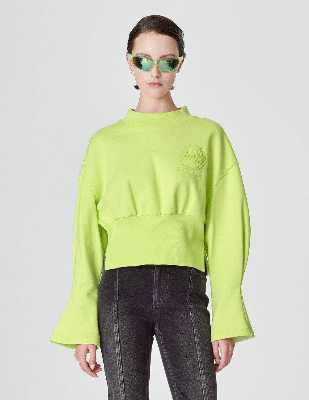Women's Embroidered Flared Sleeve Pure Cotton Knit Sweater