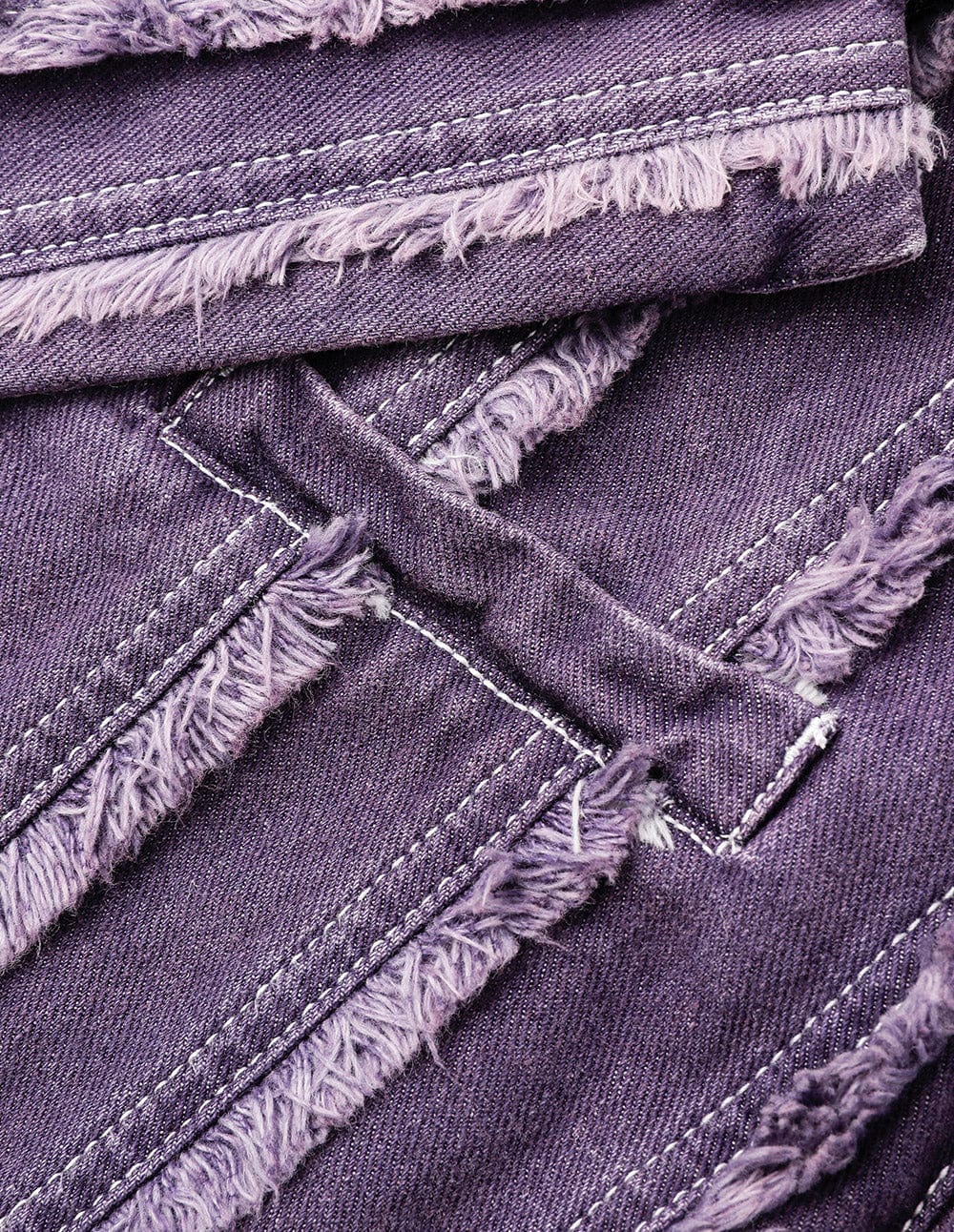 Women's Purple Denim Cropped Jacket