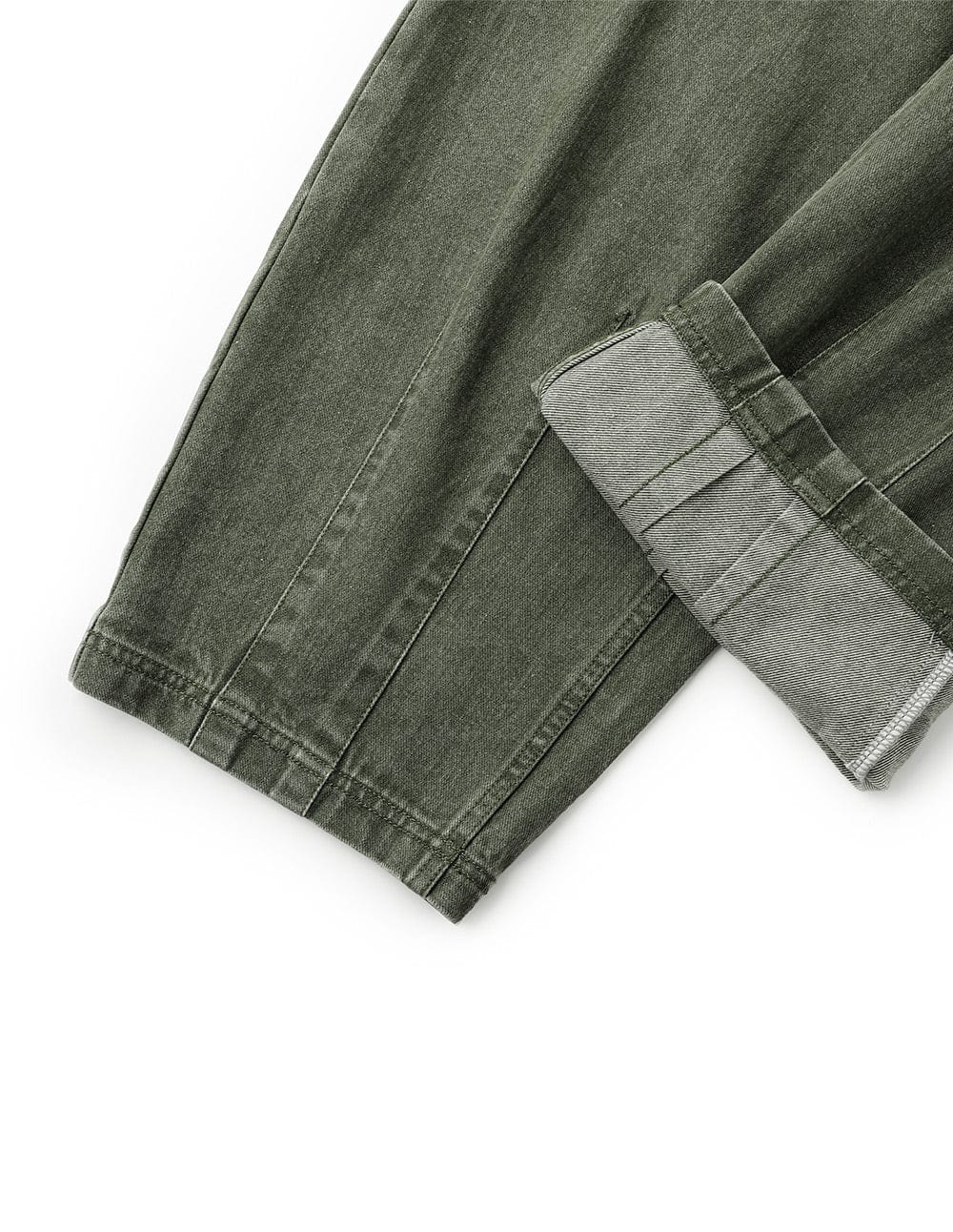 Unisex Army Green Washed Jeans